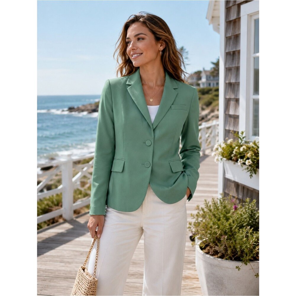 J.Crew Sage Green Tailored Blazer NWT 12P Petite Office Career